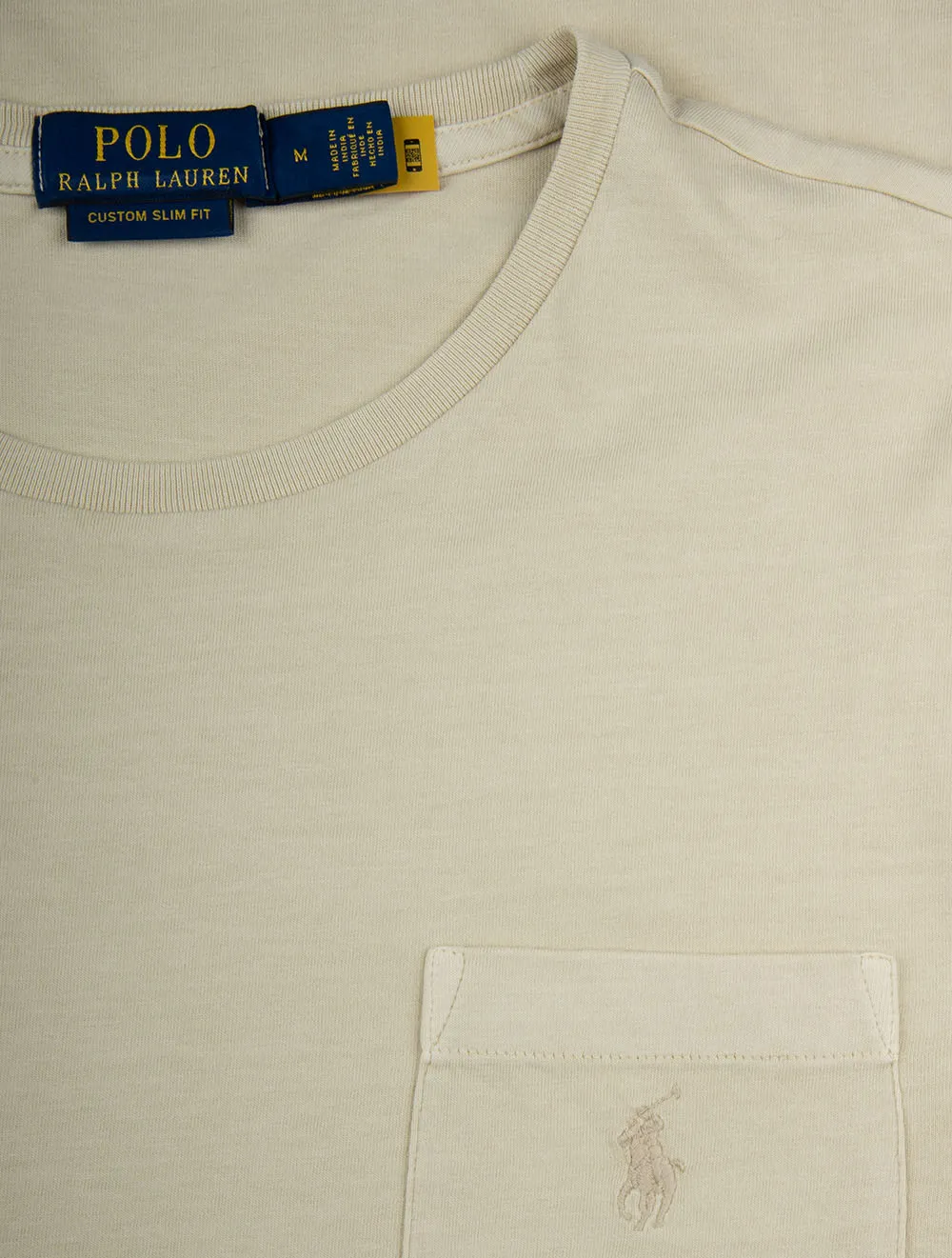 Custom Slim Mineral-Dyed Pocket T-Shirt Natural