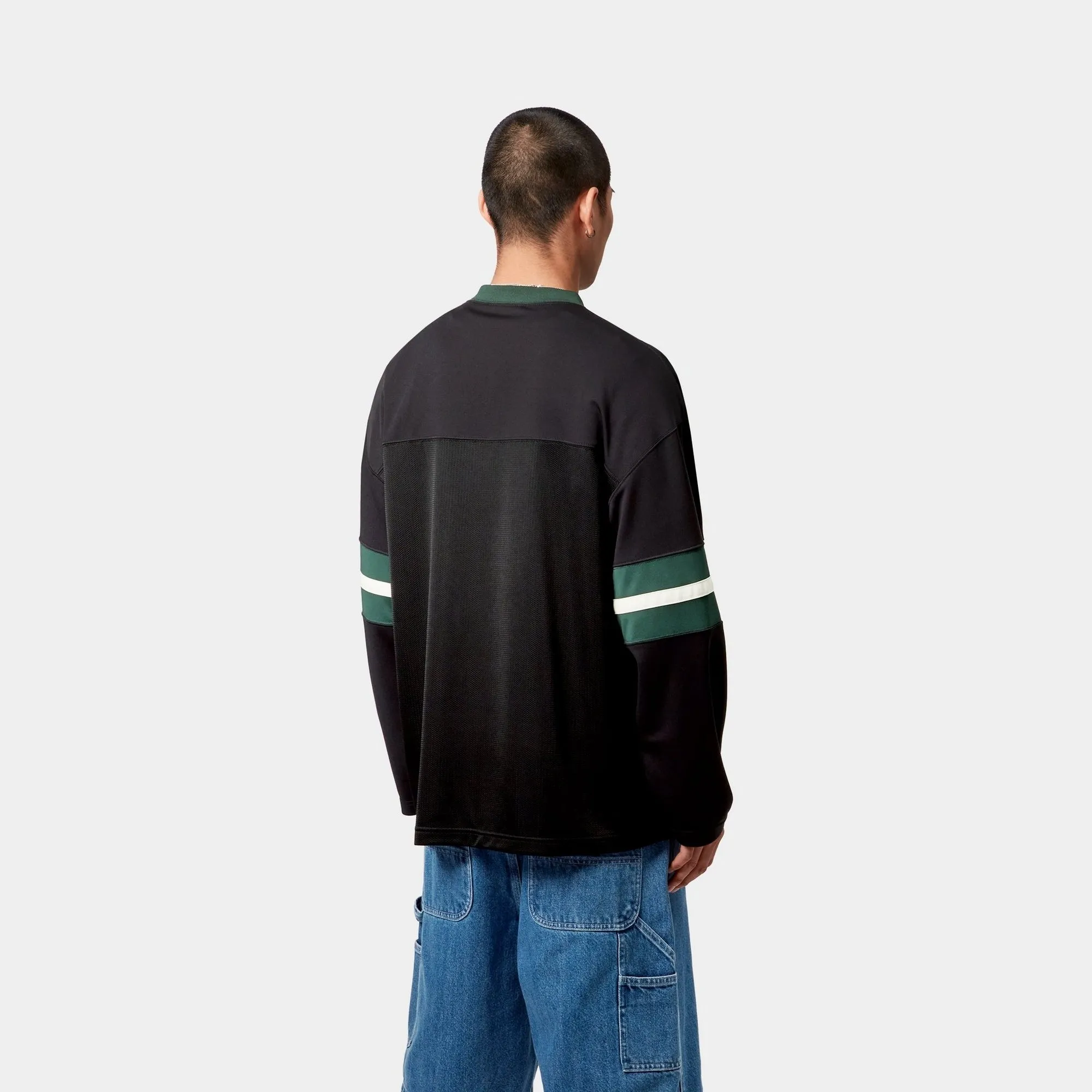 Detroit Mesh Long Sleeve T-Shirt | Black / Conifer / Wax