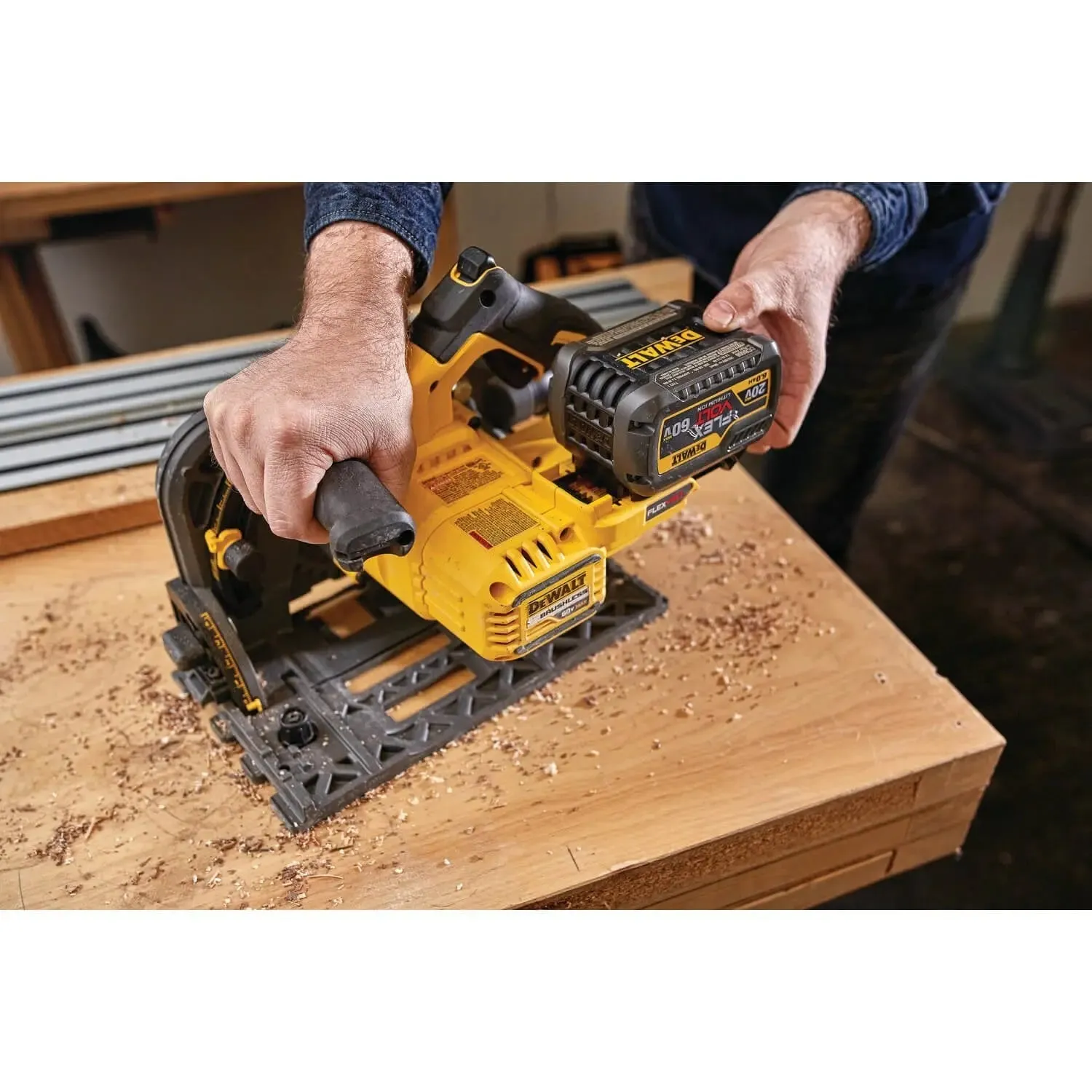 DEWALT DCS520T1-Flexvolt 60V Max Circular Saw, 6-1/2-Inch, Cordless Tracksaw Kit