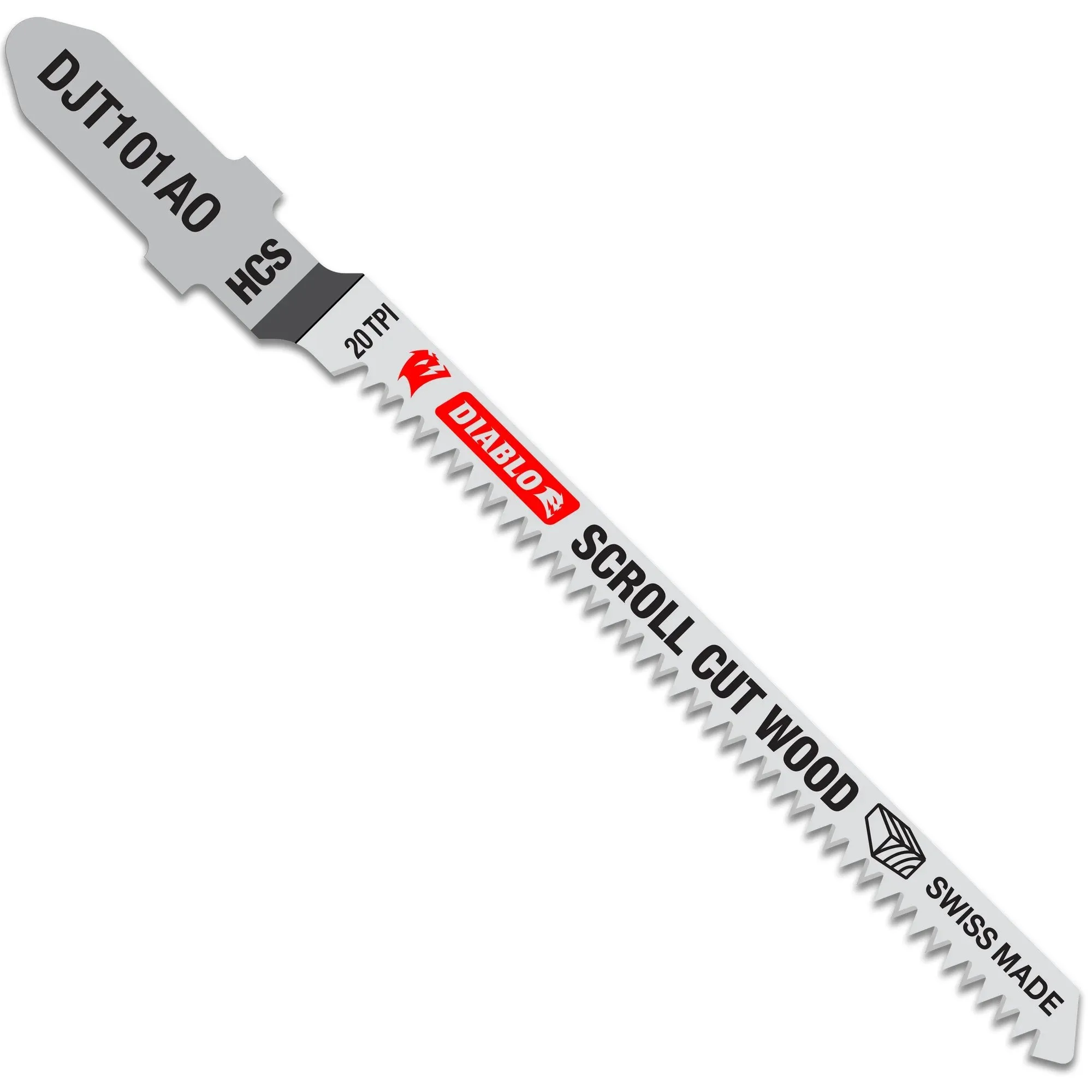Diablo DJT101AO5 - 3-1/4 in. 20 TPI High Carbon Steel T-Shank Jig Saw Blades for Scroll Cuts in Wood- 5-Pack