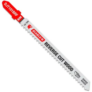 Diablo DJT101BRF5 - 4 in. 10 TPI Bi-Metal T-Shank Jig Saw Blades for Reverse Cuts in Wood - 5 Pack