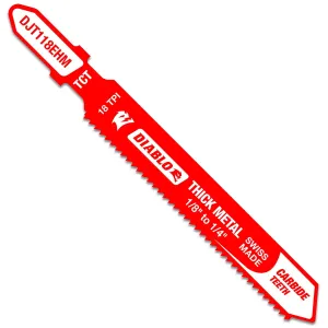 Diablo DJT118EHM - 3-1/4 in. 18 TPI Carbide T-Shank Jig Saw Blade for Thick Metal
