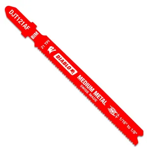 Diablo DJT121AF5 - 3-5/8 in. 21 TPI Bi-Metal T-Shank Jig Saw Blades for Medium Metal