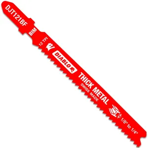 Diablo DJT121BF5- 3-3/8 in. 12 TPI Bi-Metal T-Shank Jig Saw Blades for Thick Metal