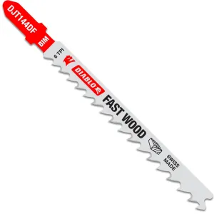 Diablo DJT144DF5 - 4 in. 6 TPI Bi-Metal T-Shank Jig Saw Blades for Fast Wood Cuts - 5 Pack