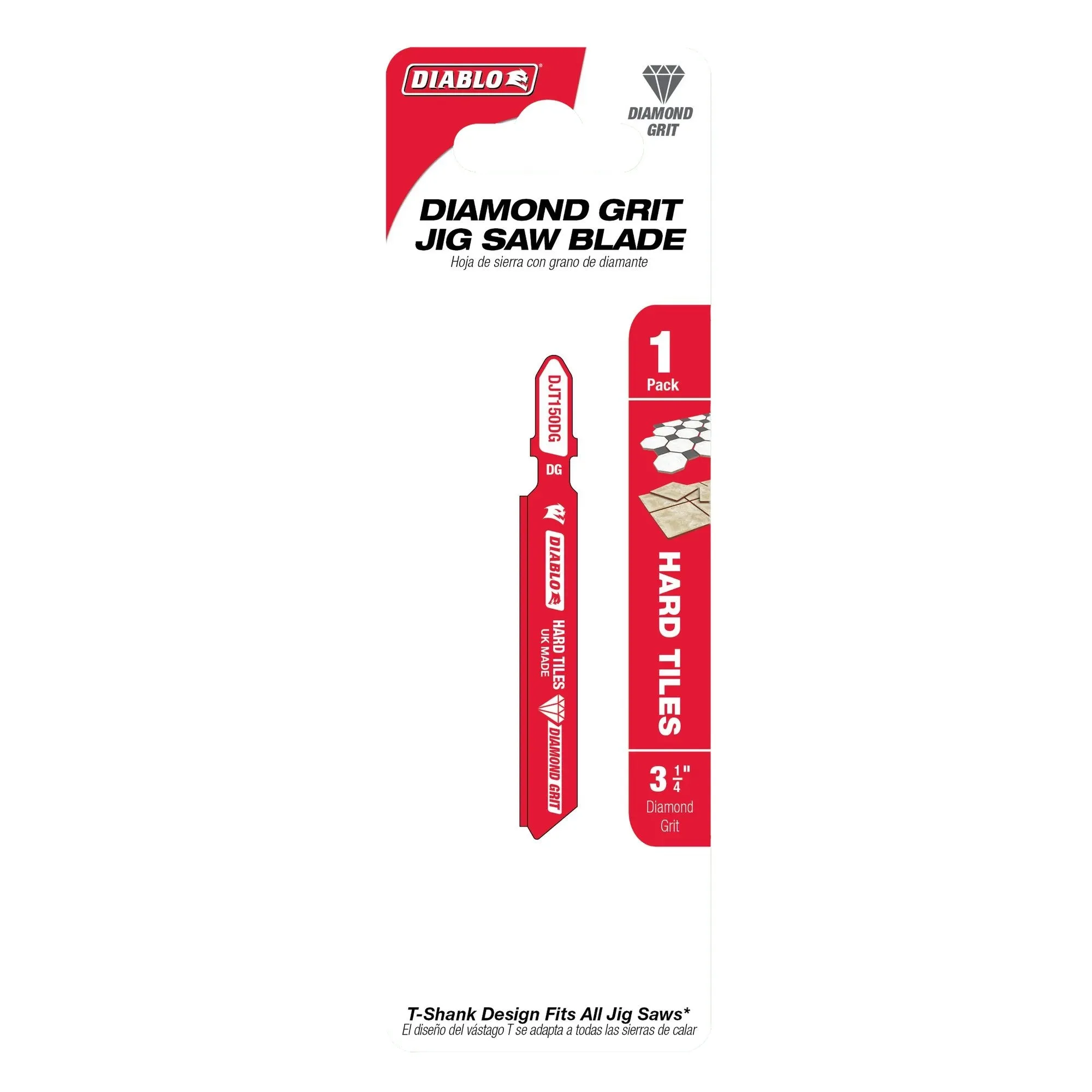 Diablo DJT150DG - 3-1/4 in. Diamond Grit T-Shank Jig Saw Blade for Hard Tiles