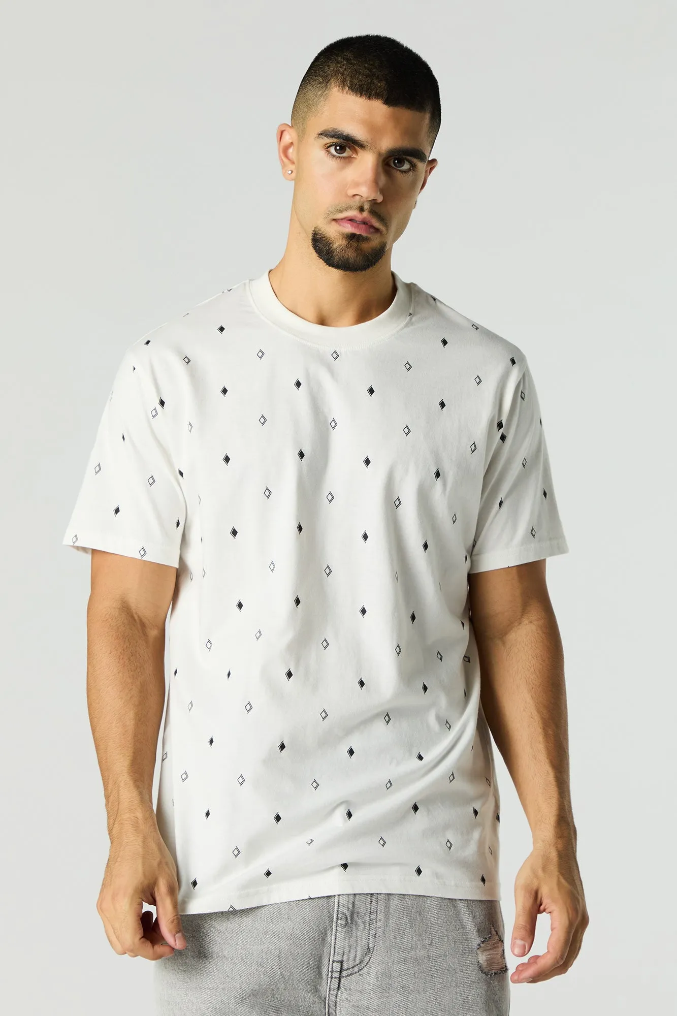 Ditsy Print Crewneck T-Shirt