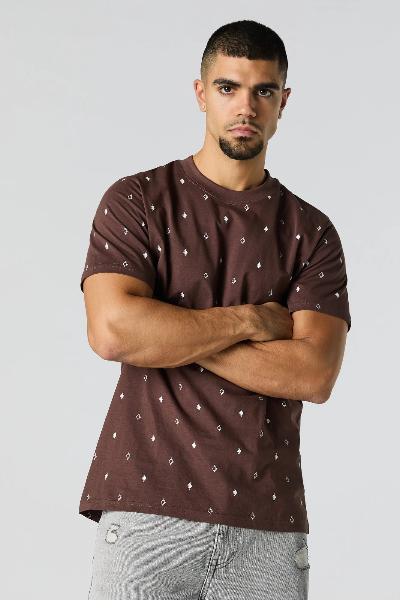 Ditsy Print Crewneck T-Shirt