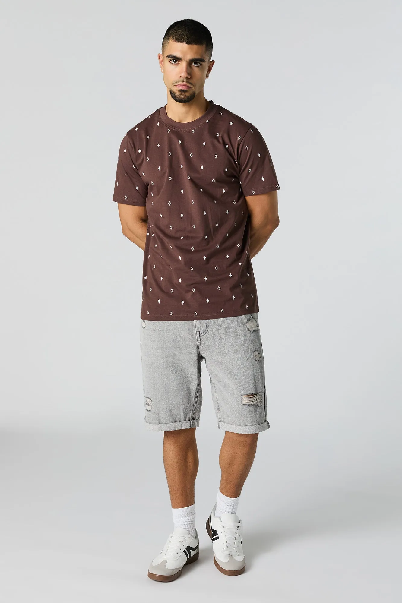 Ditsy Print Crewneck T-Shirt