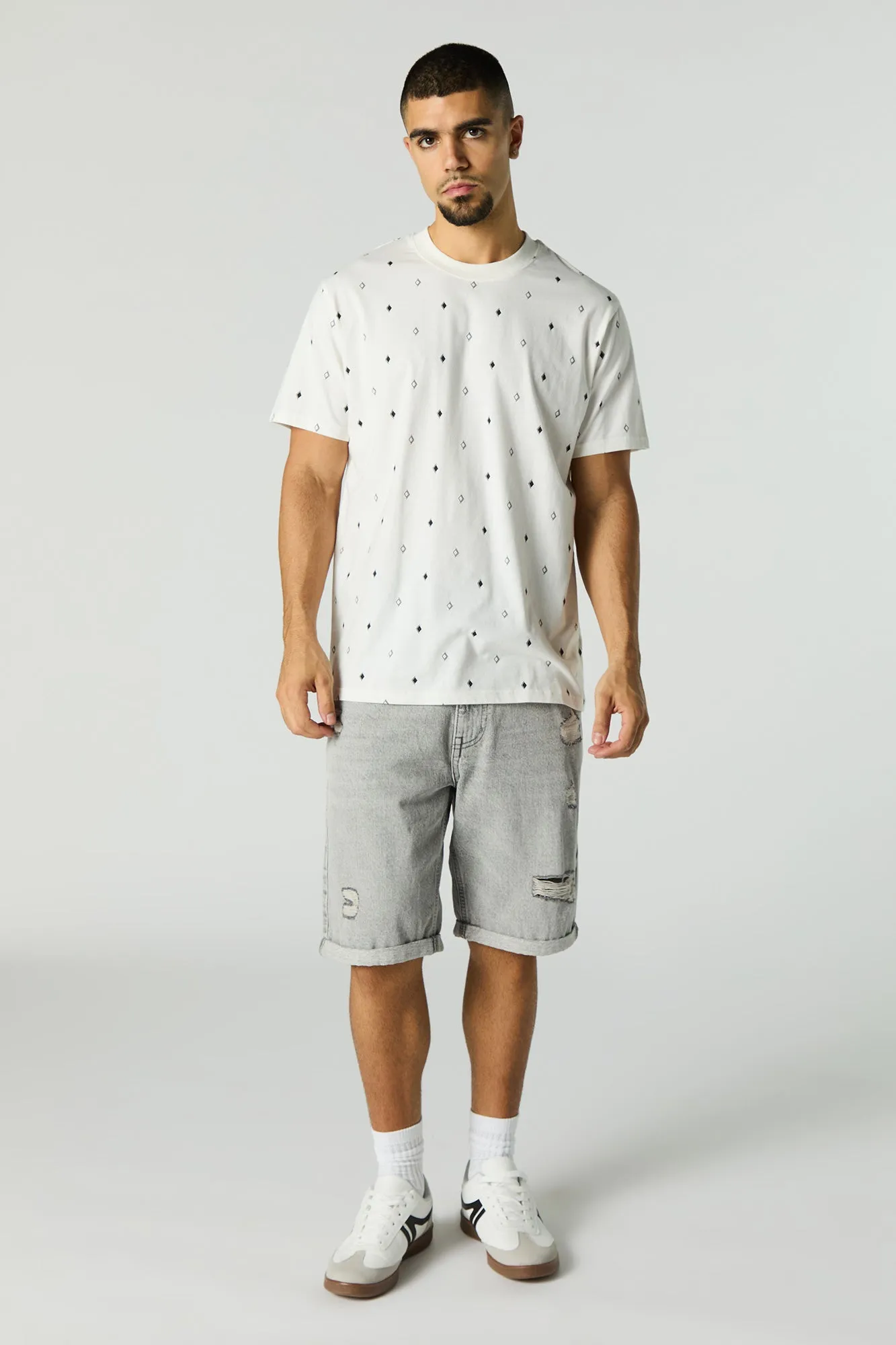Ditsy Print Crewneck T-Shirt