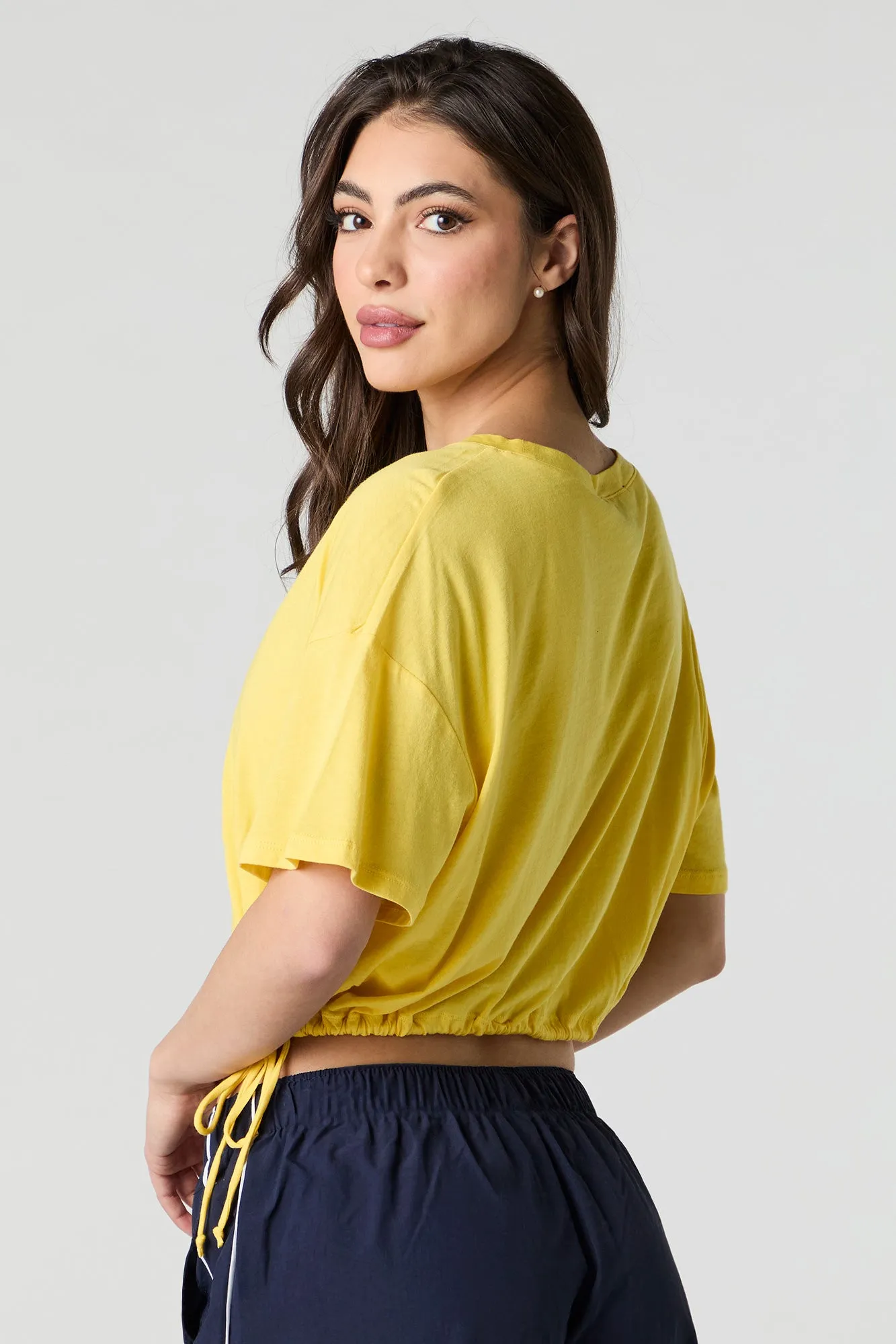 Drawstring Side Oversized T-Shirt