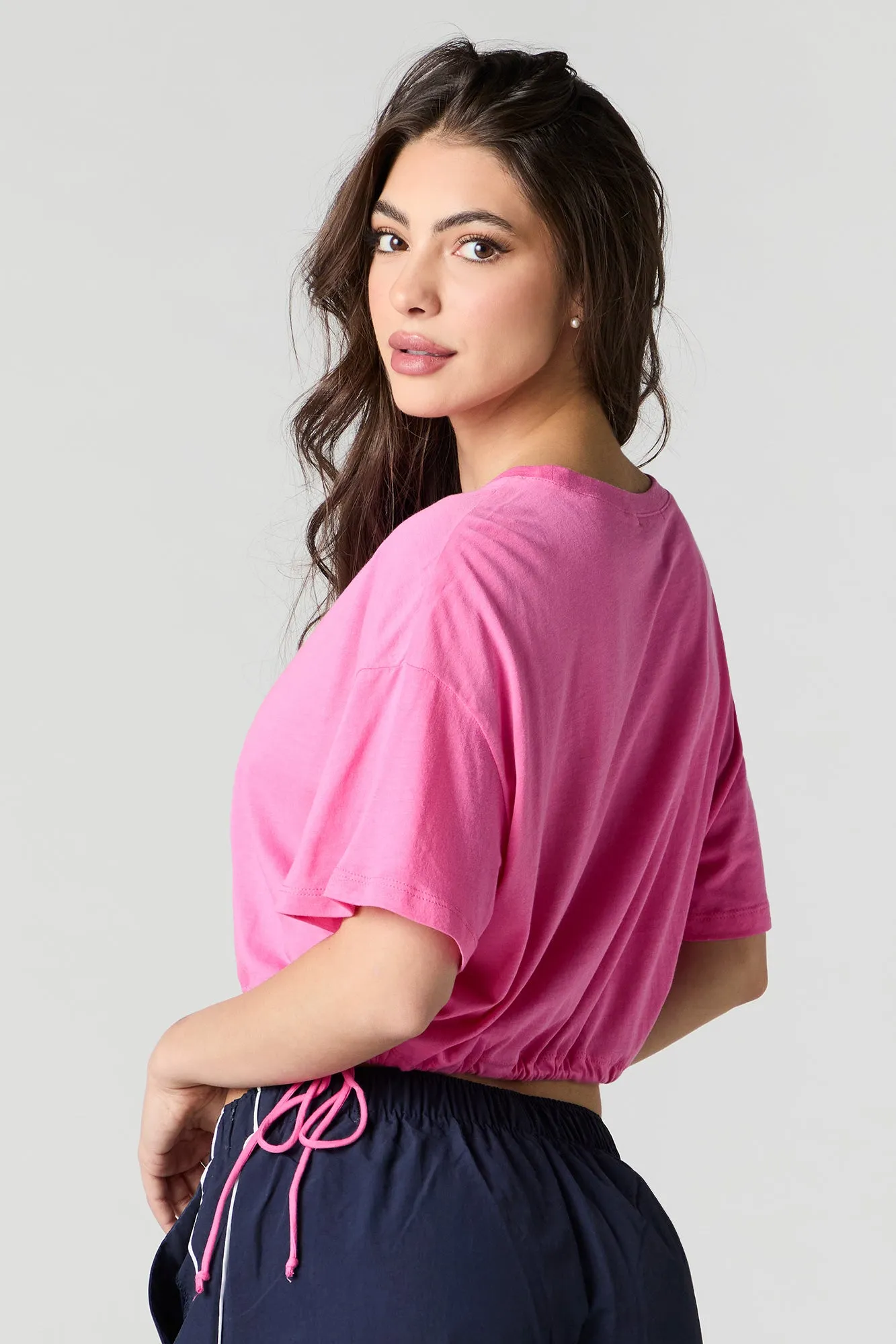 Drawstring Side Oversized T-Shirt