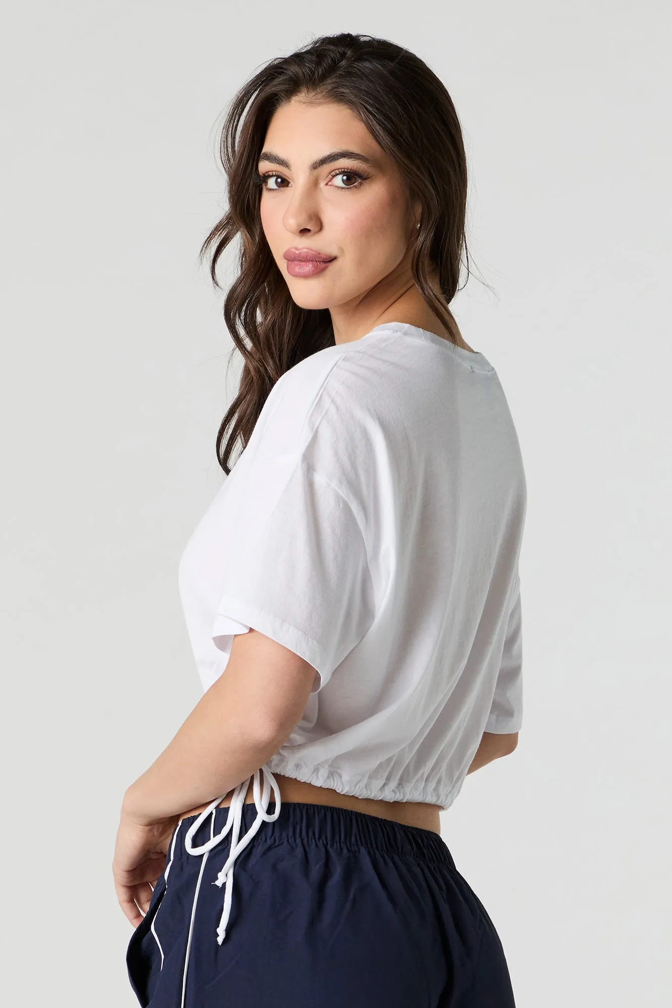 Drawstring Side Oversized T-Shirt