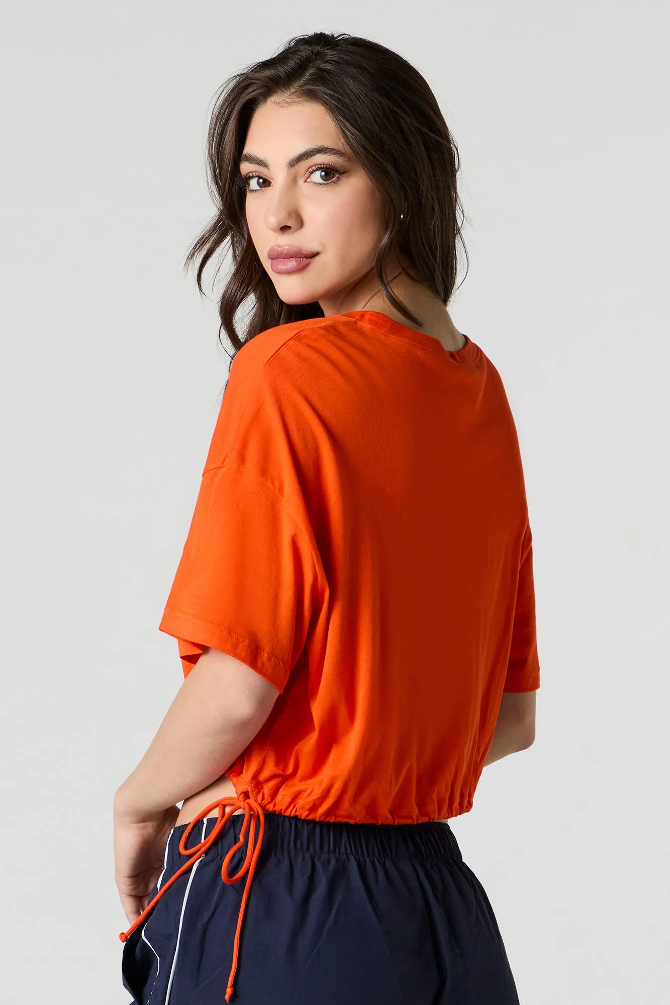 Drawstring Side Oversized T-Shirt