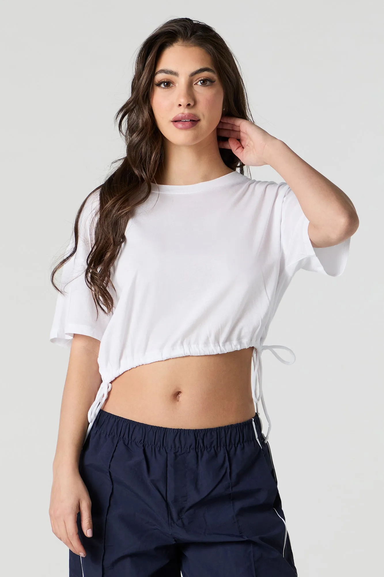 Drawstring Side Oversized T-Shirt
