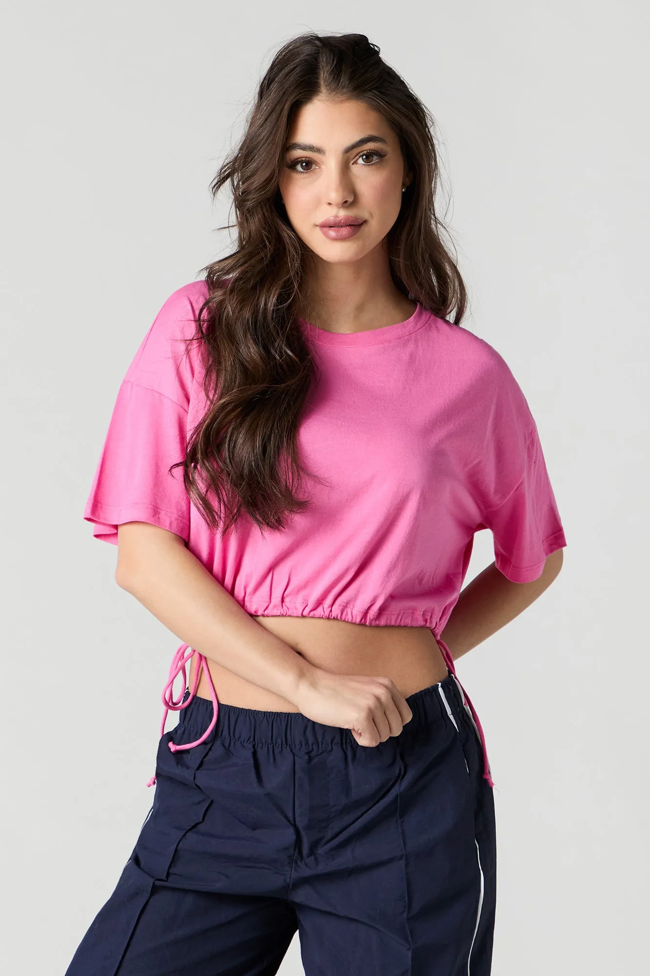 Drawstring Side Oversized T-Shirt