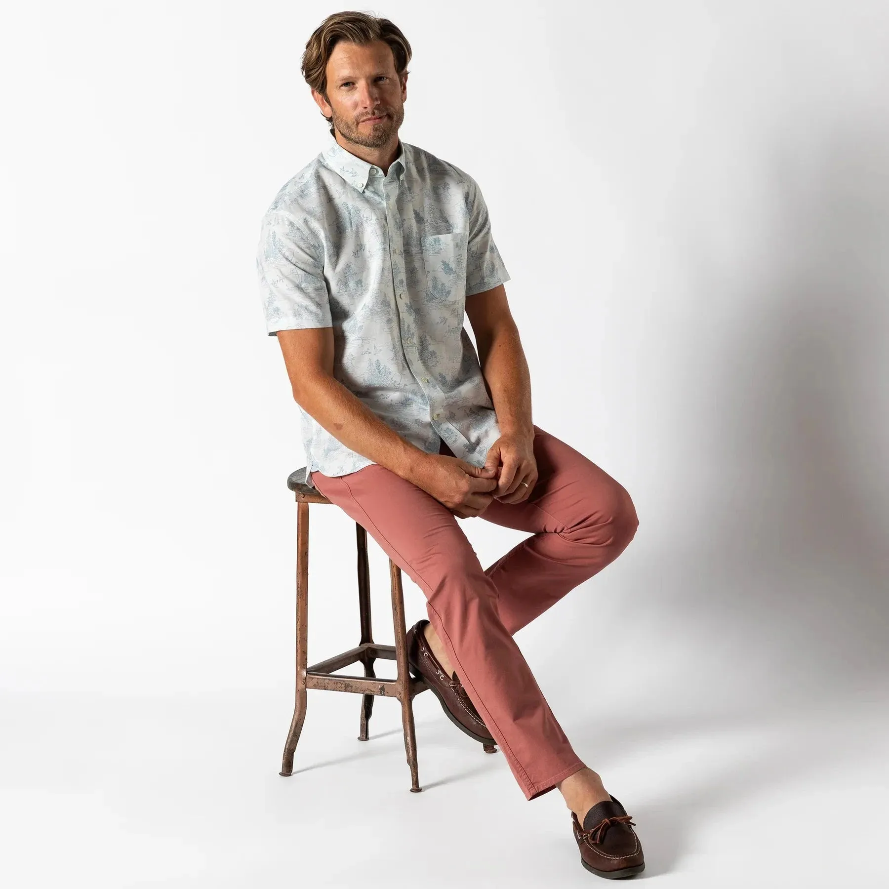 Duck Head Linen Cotton Oxford Sport Shirt