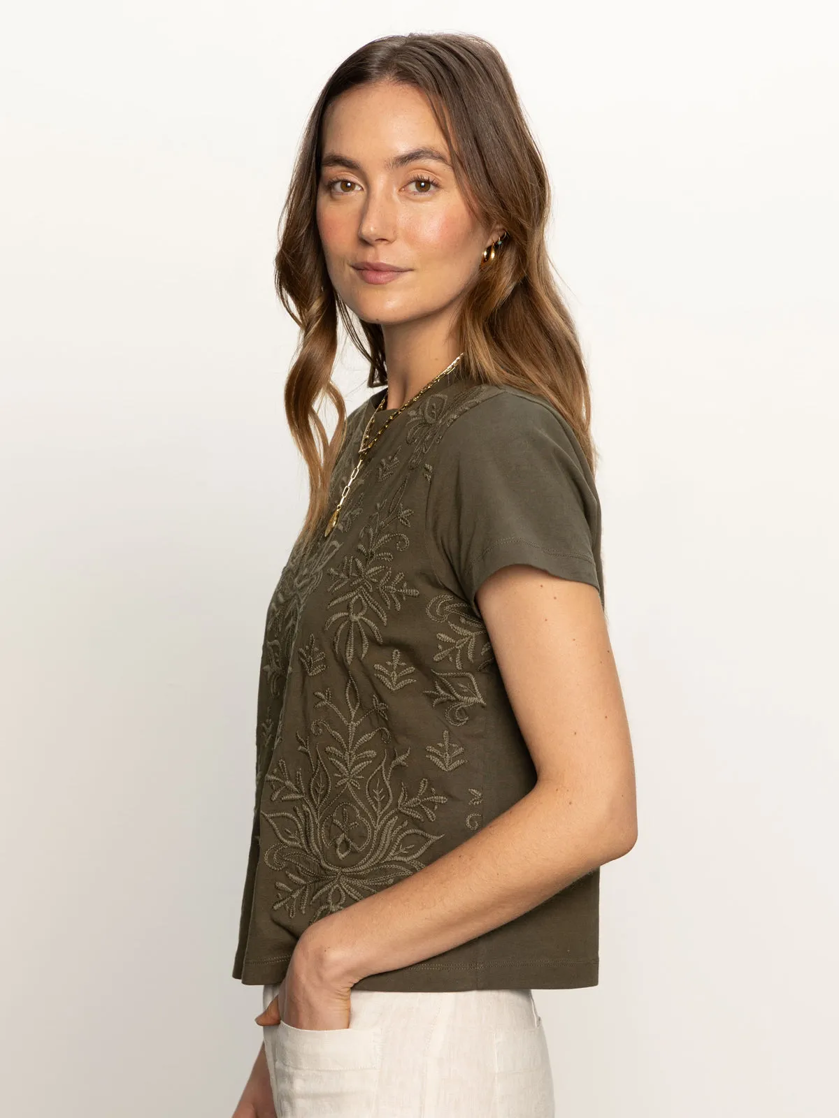 Embroidered Perfect Tee Kalamata