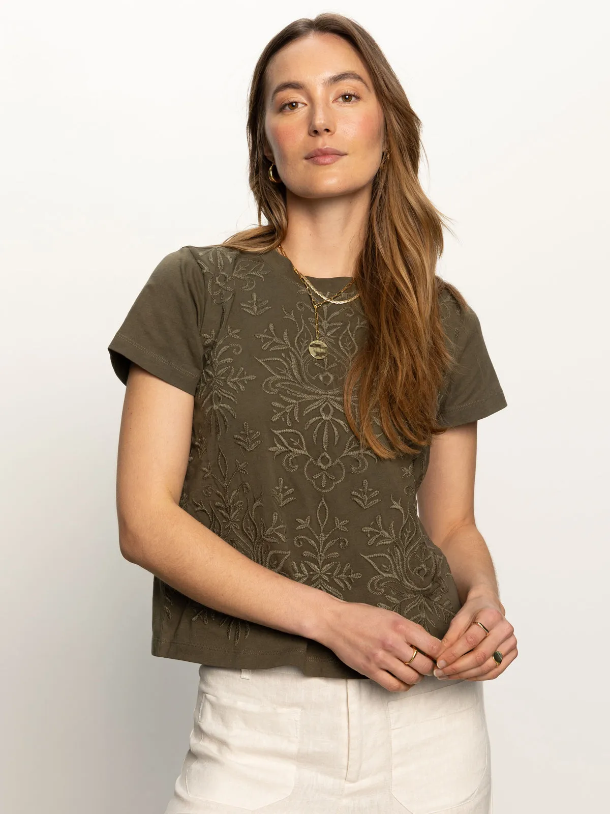 Embroidered Perfect Tee Kalamata