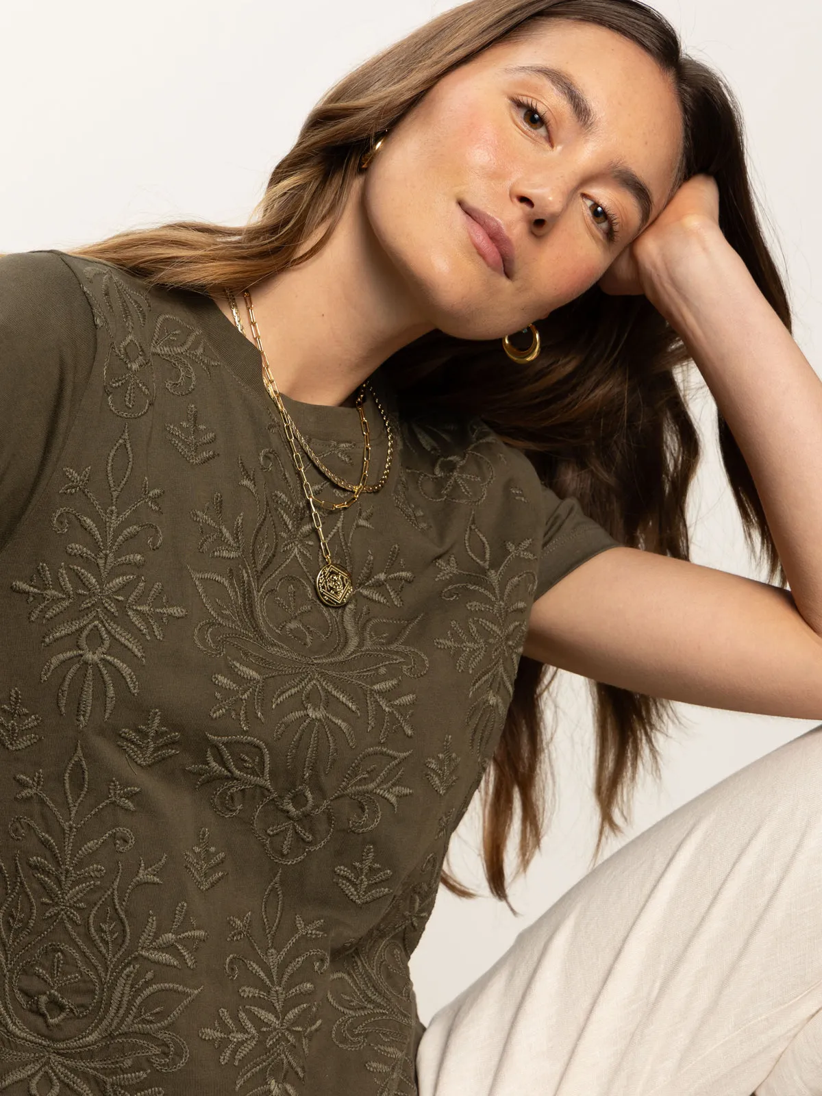 Embroidered Perfect Tee Kalamata