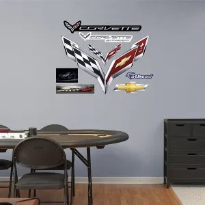 Fathead C7 Corvette Crossed Flags Wall Decals