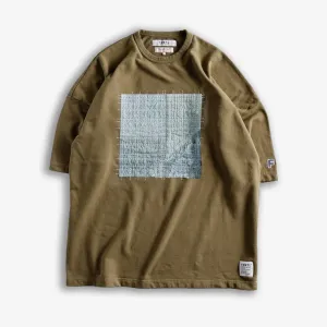 FDMTL | PATCHWORK WIDE SWEAT TEE  { KHAKI