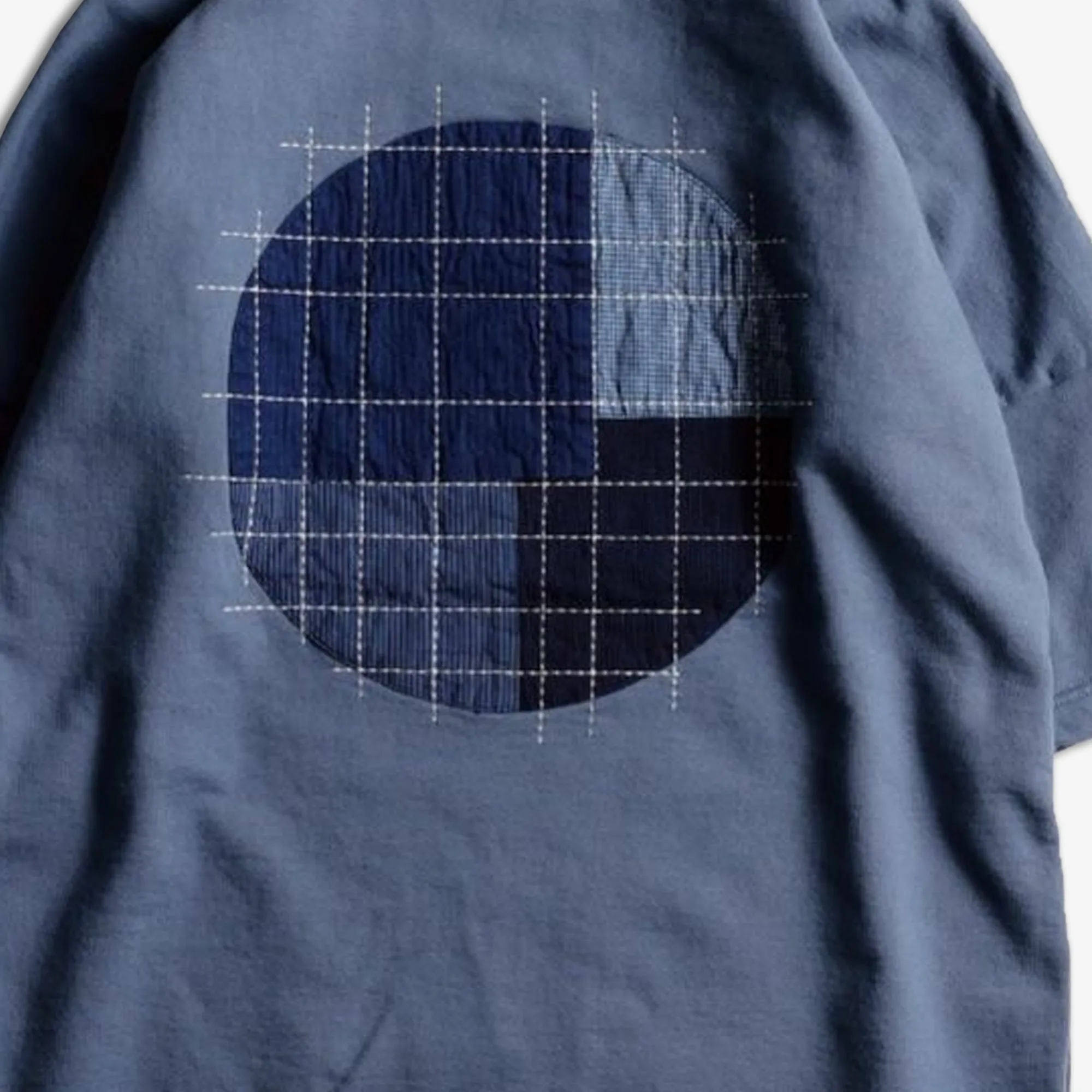 FDMTL | SASHIKO PATCH SWEAT TEE  { BLUE