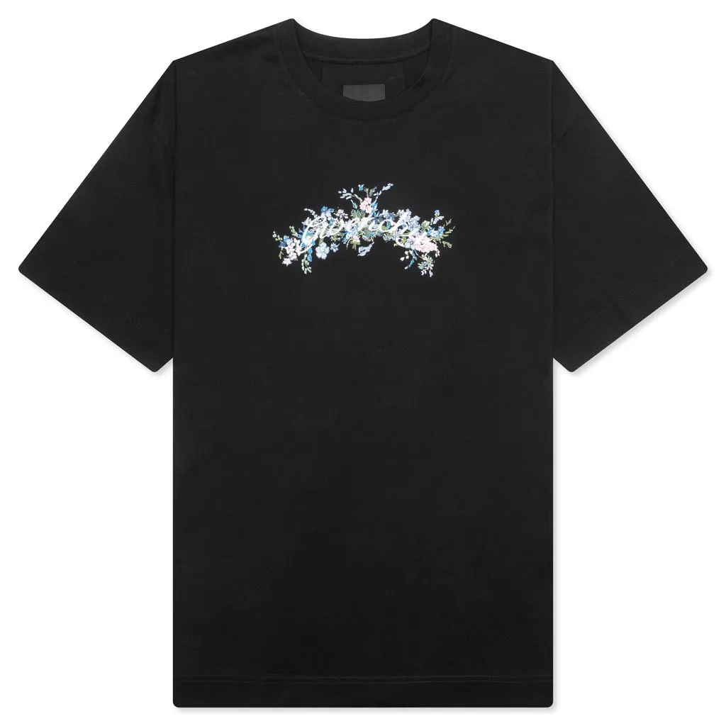 Flowers Cotton T-Shirt - Black