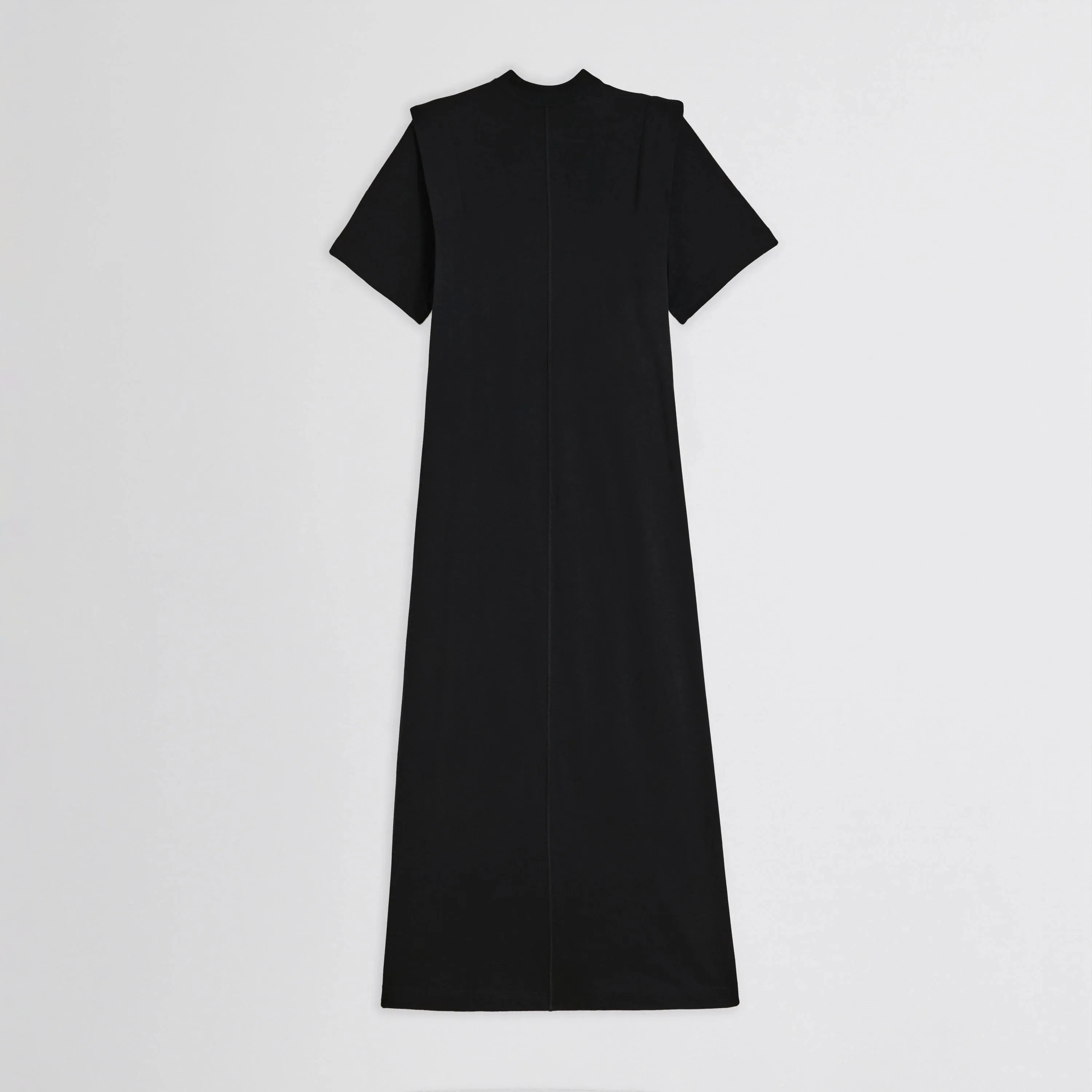 FOLDED SHOULDER DRESS | black jersey