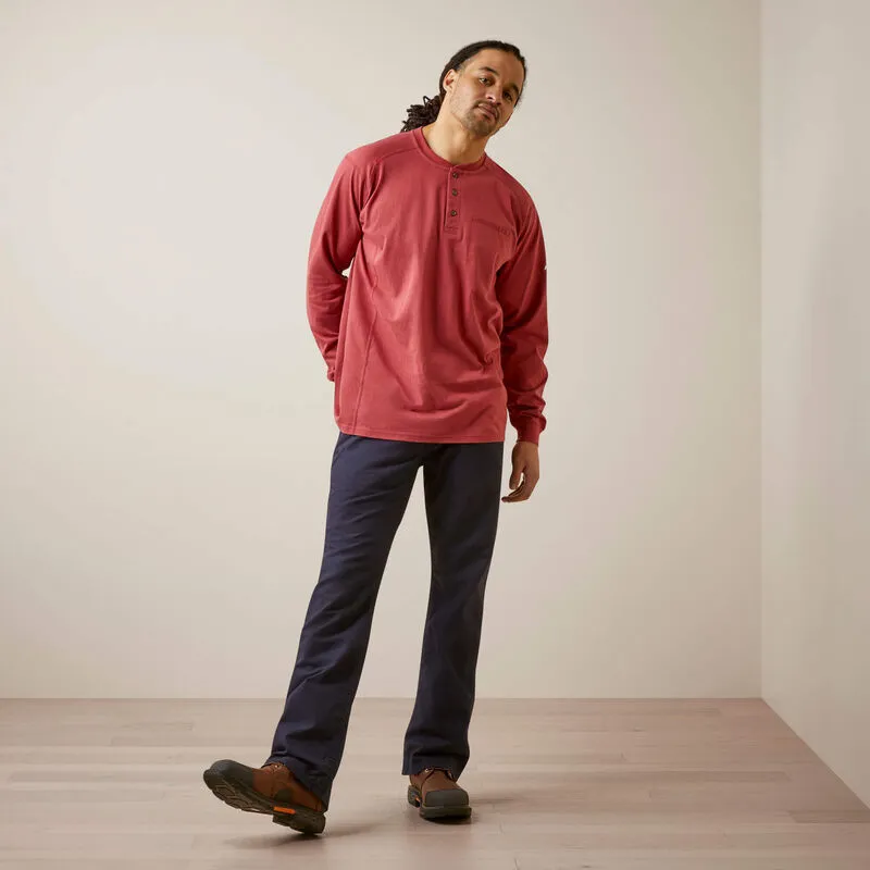 FR Air Henley, Long Sleeve - Brick Red