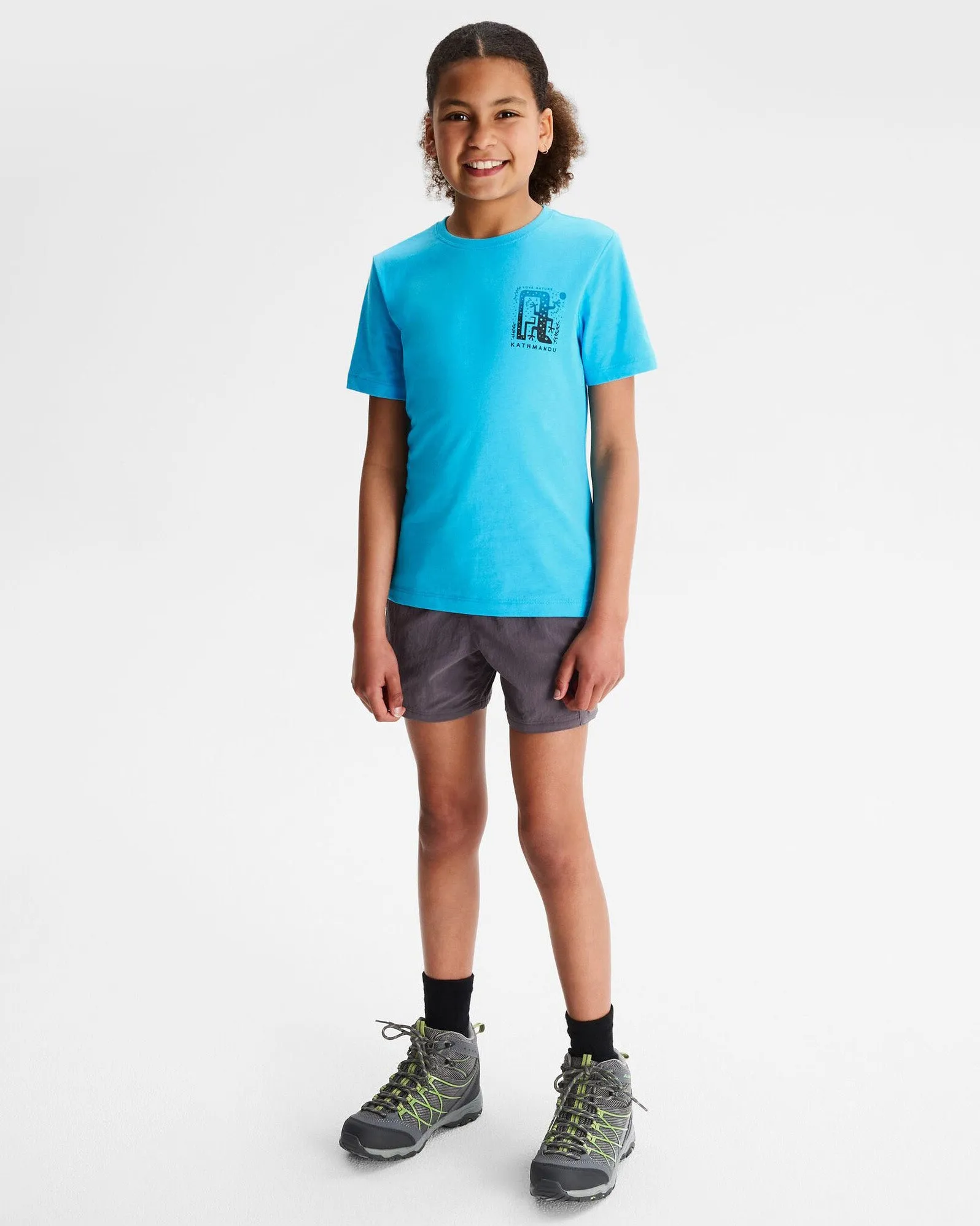 Girls' Geo Skink Organic Cotton T-shirt - Light Sea