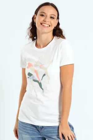 Graphics Branded Leaf Tee - White