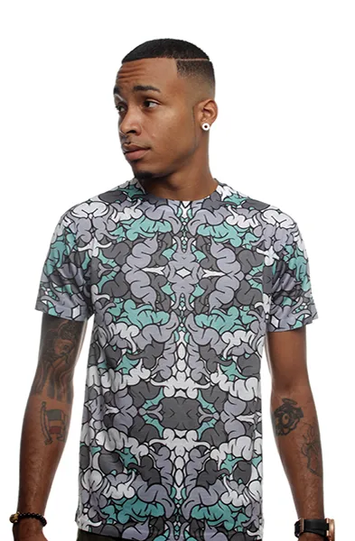 Green Glow Brain Camo Shirt