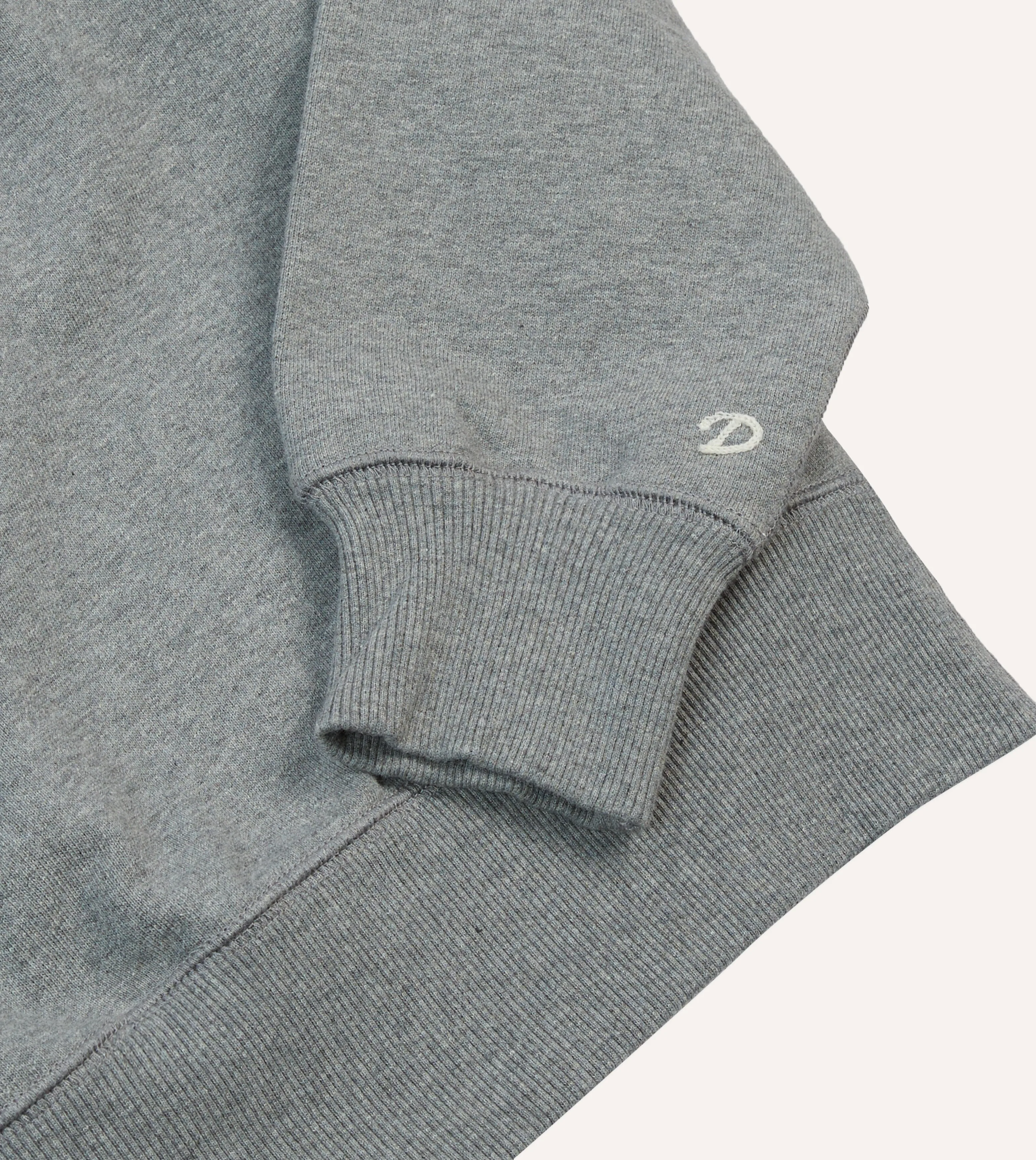 Grey Cotton Quarter Zip Collared Sweatshirt