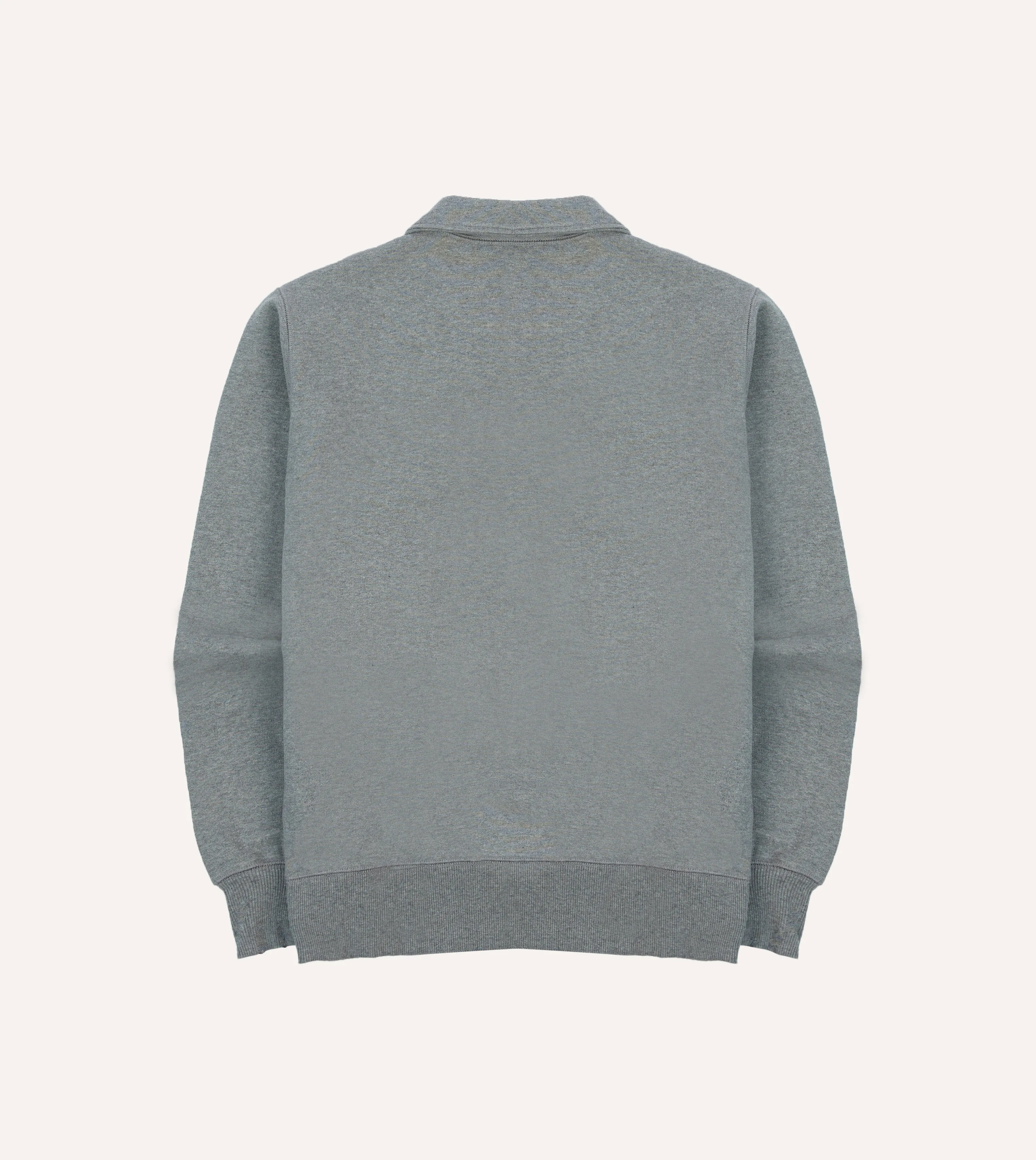 Grey Cotton Quarter Zip Collared Sweatshirt