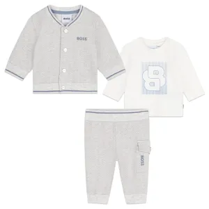 Grey Logo Cardigan Outfit
