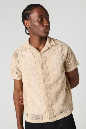 Haut crocheté boutonné à manche courte