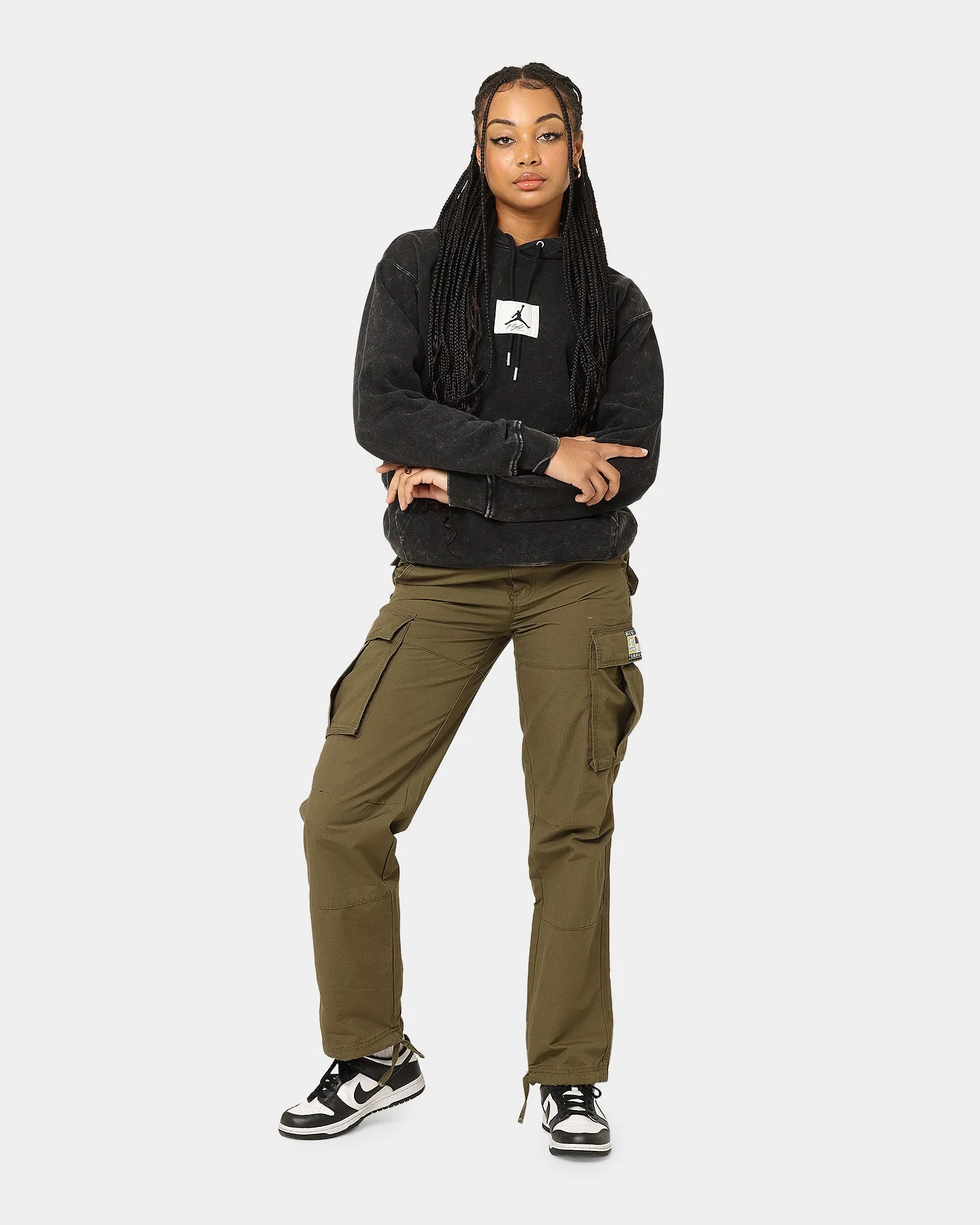 Jordan Essential Statement Washed Fleece Hoodie Black