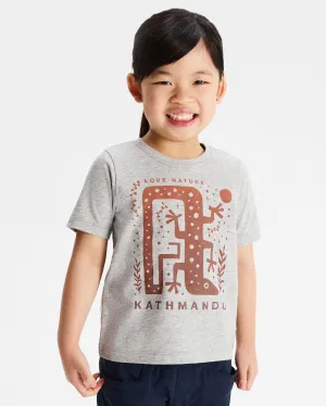 Kids' Geo Skink Organic Cotton T-shirt - Light Grey Marle
