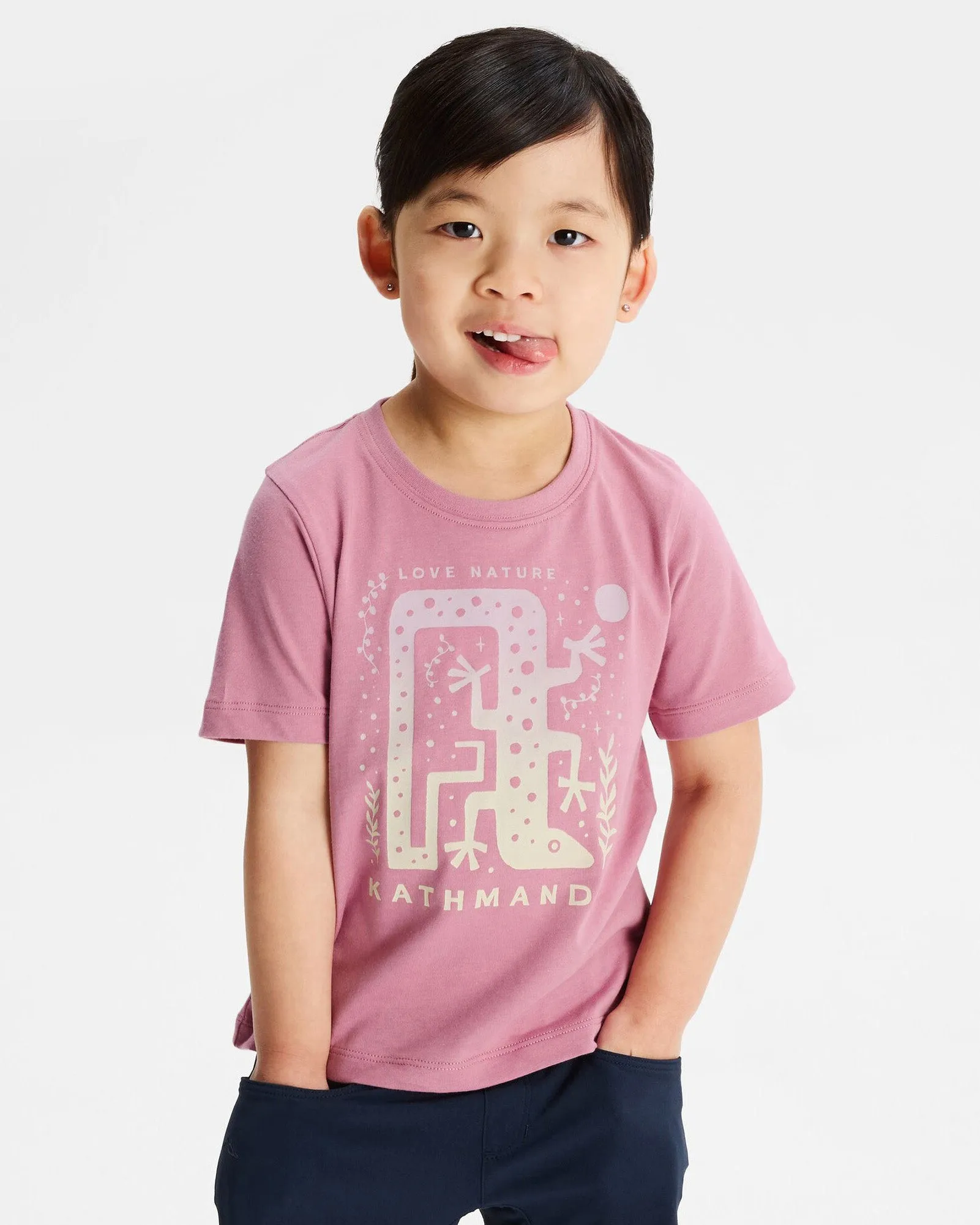 Kids' Geo Skink Organic Cotton T-shirt - Orchid