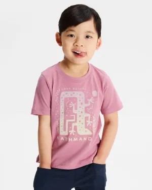 Kids' Geo Skink Organic Cotton T-shirt - Orchid