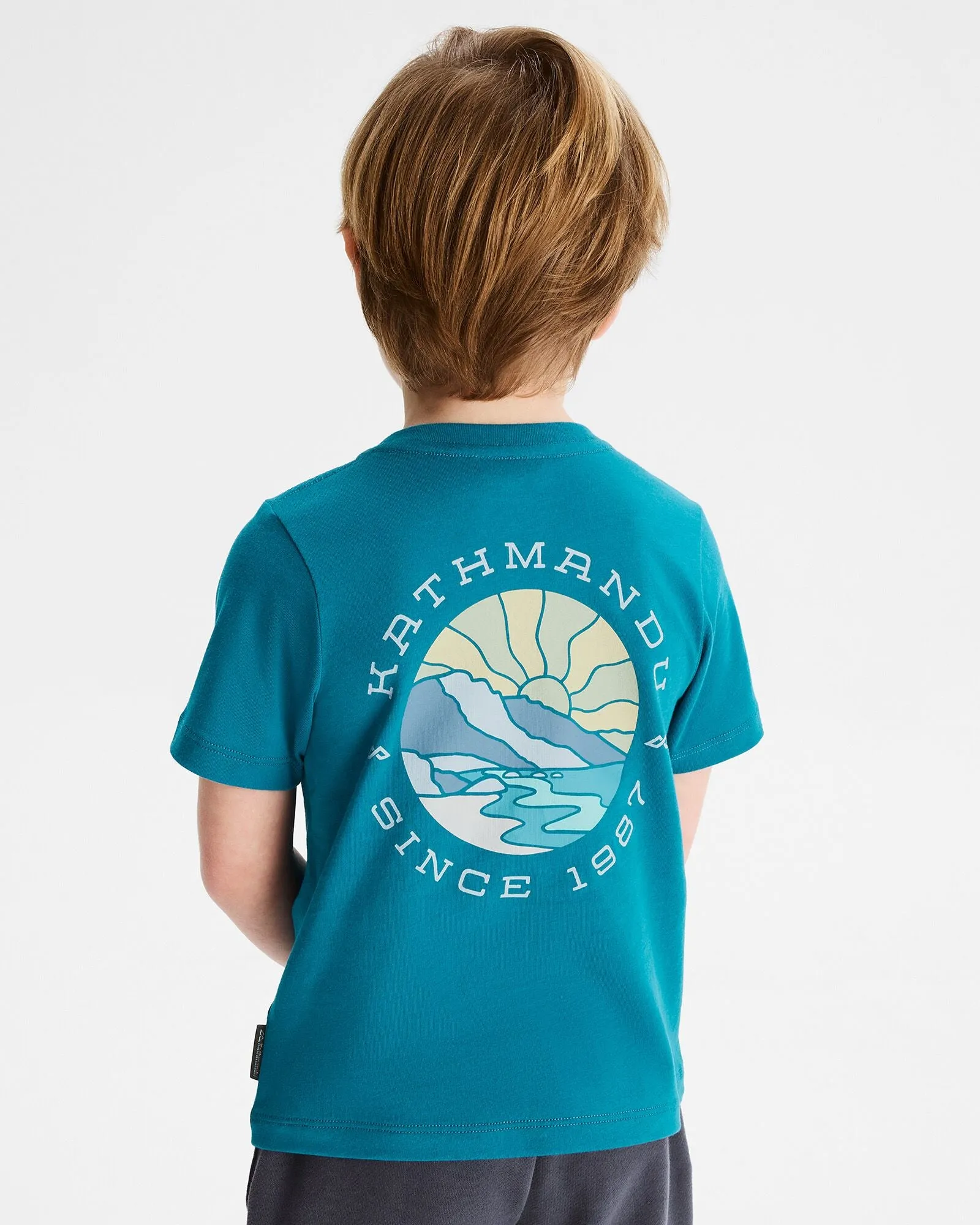 Kids' Sunburst Organic Cotton T-shirt - Dark Eddy