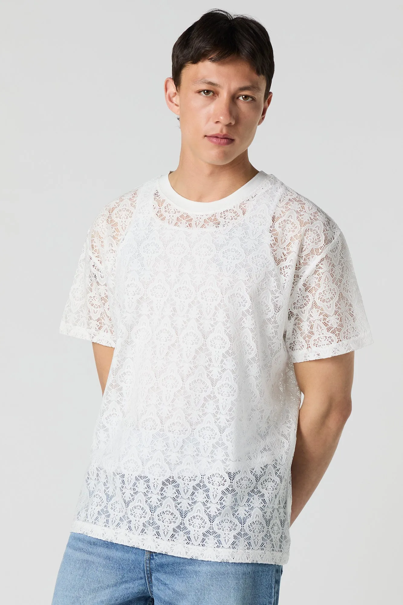 Lace Design T-Shirt