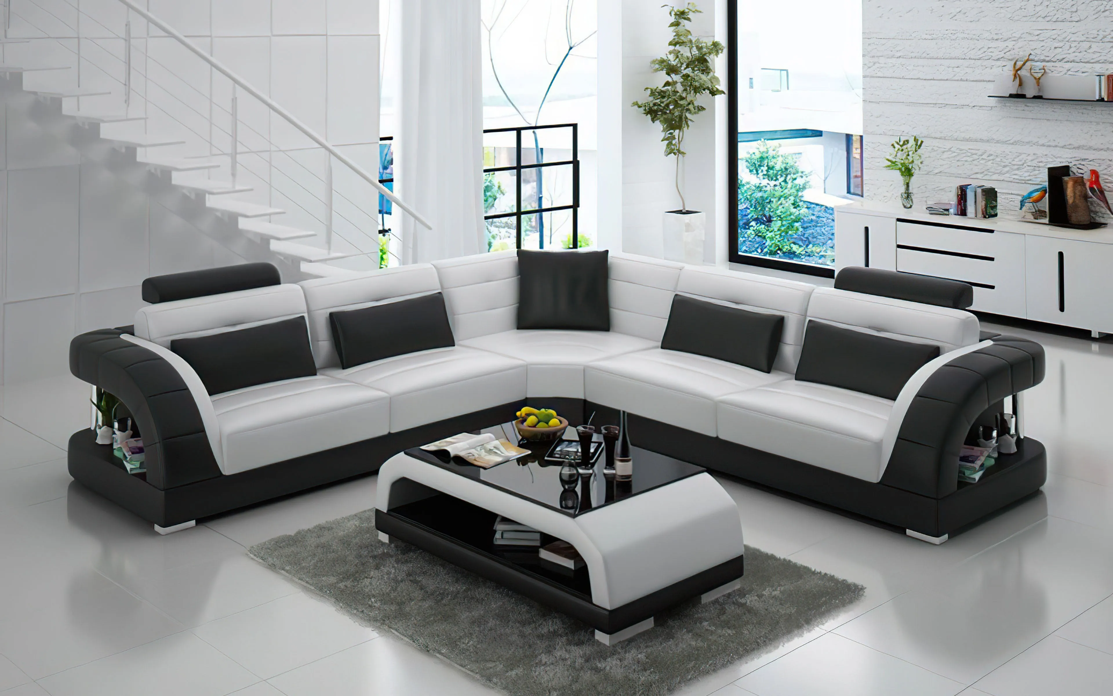Lacus Modern Leather Sectional