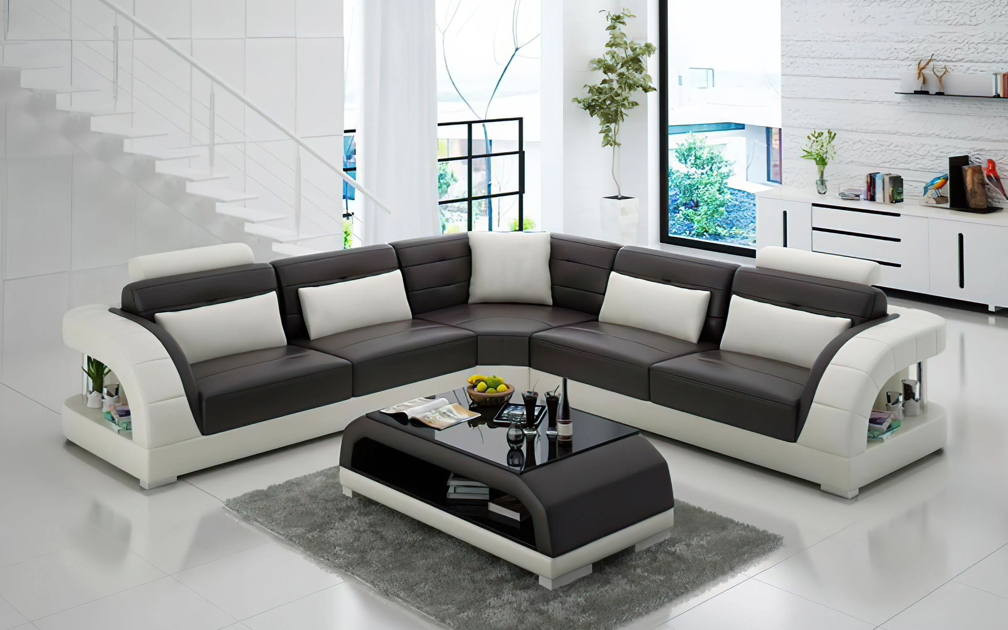Lacus Modern Leather Sectional