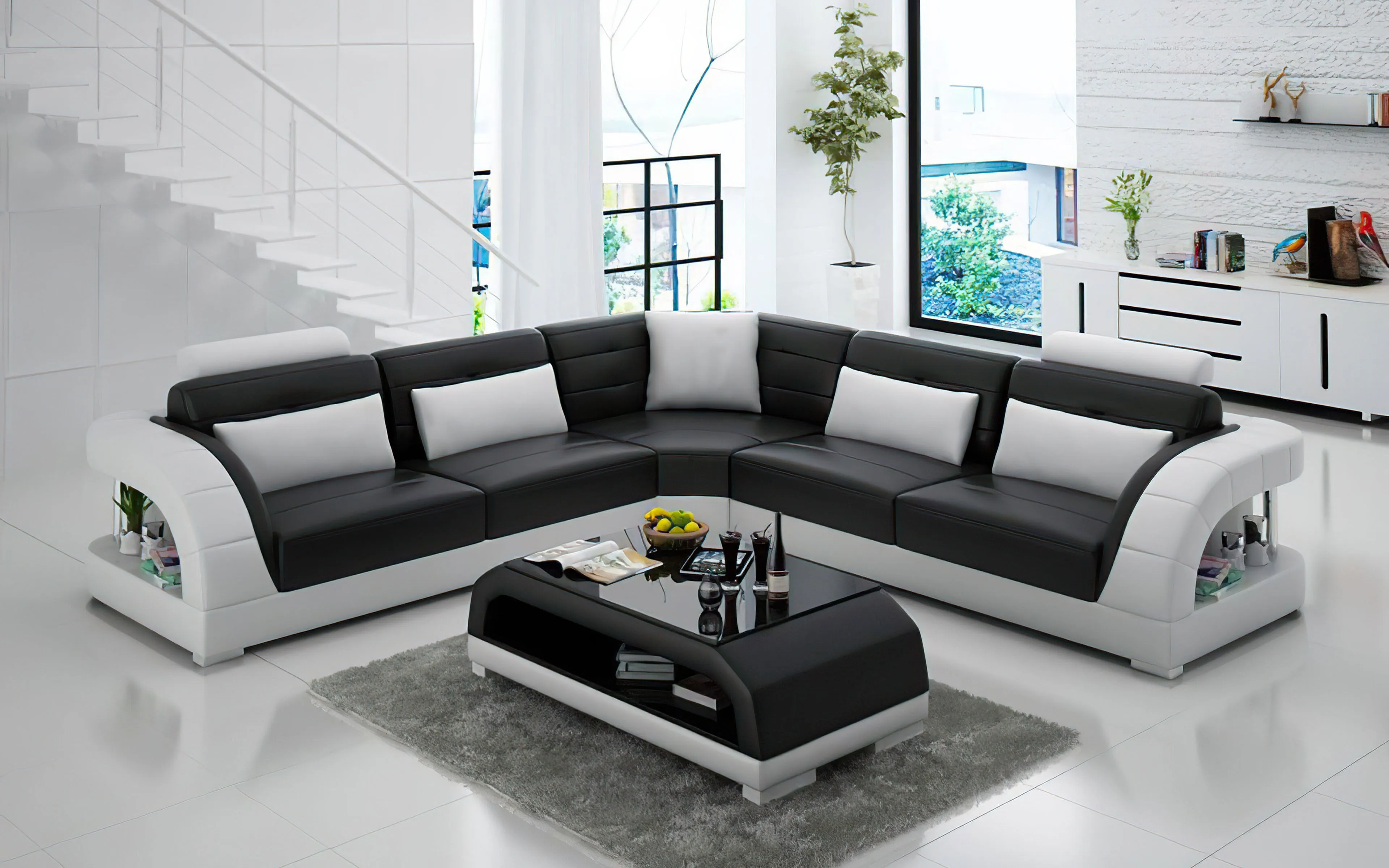 Lacus Modern Leather Sectional