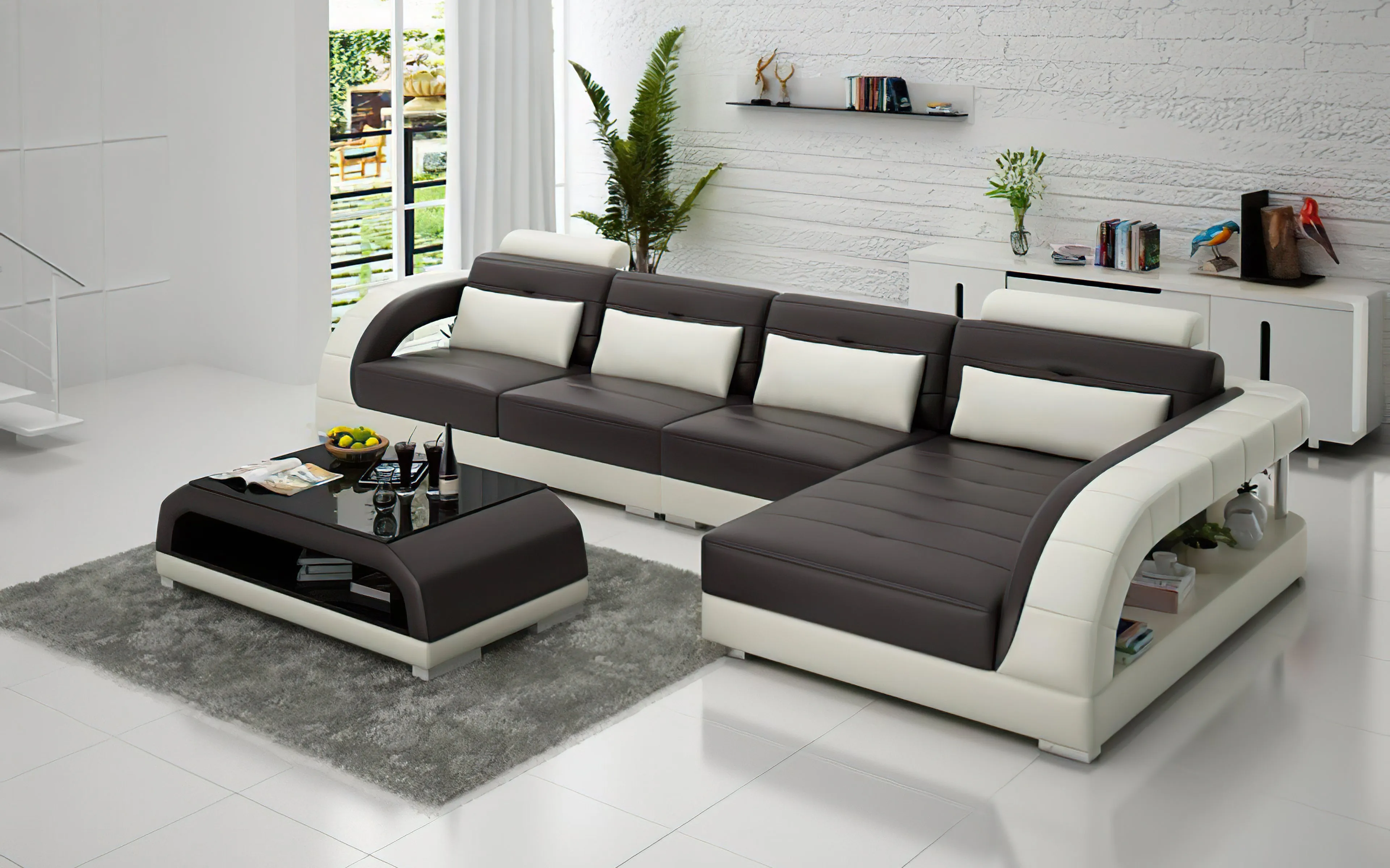 Lacus Small Modern Leather Sectional