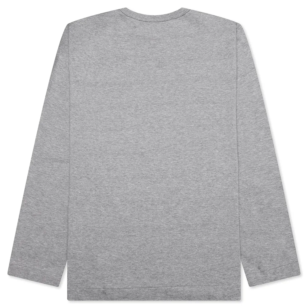 Logo Print Any Heart L/S T-Shirt - Grey