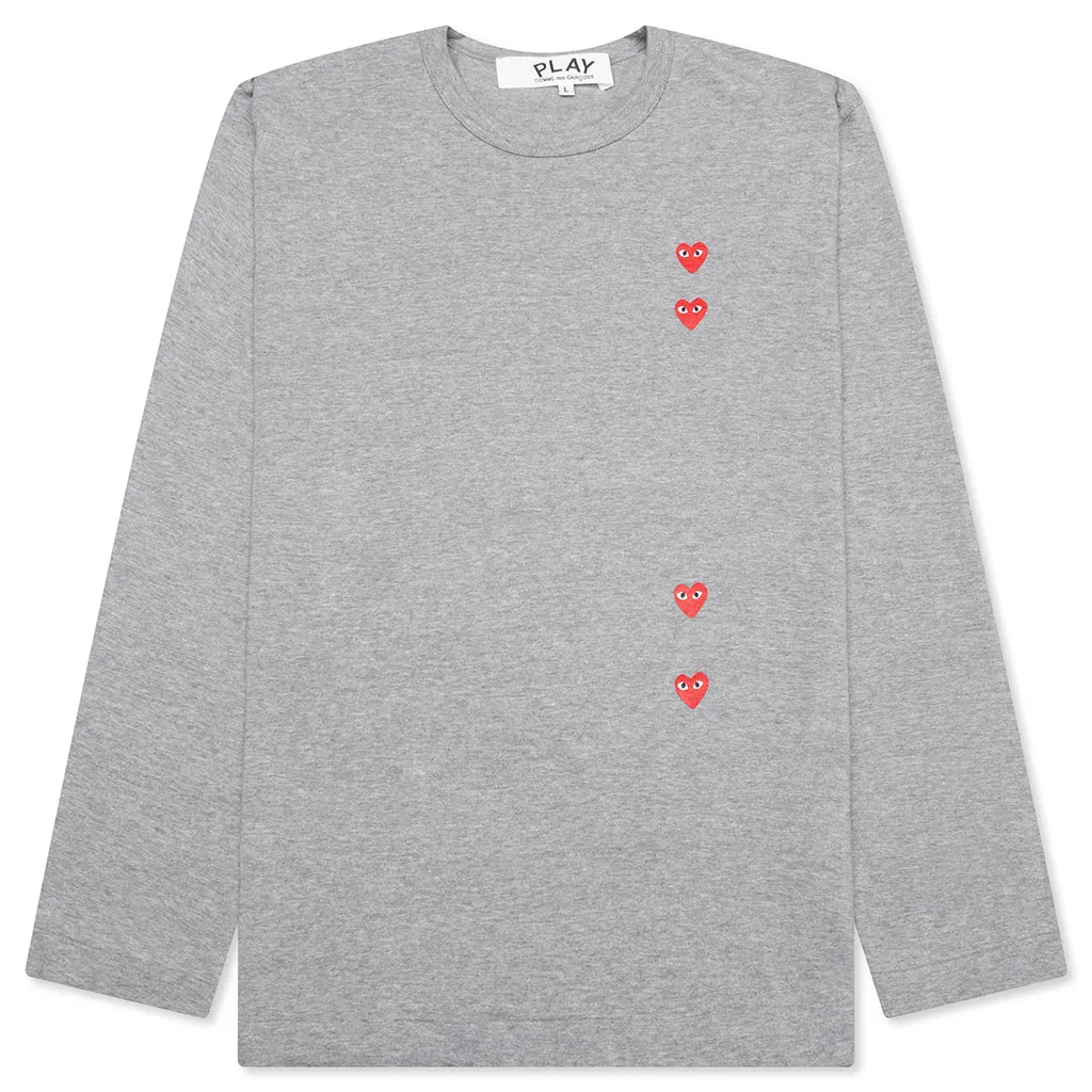 Logo Print Any Heart L/S T-Shirt - Grey