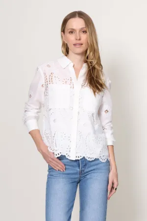 Luna Eyelet Button Down